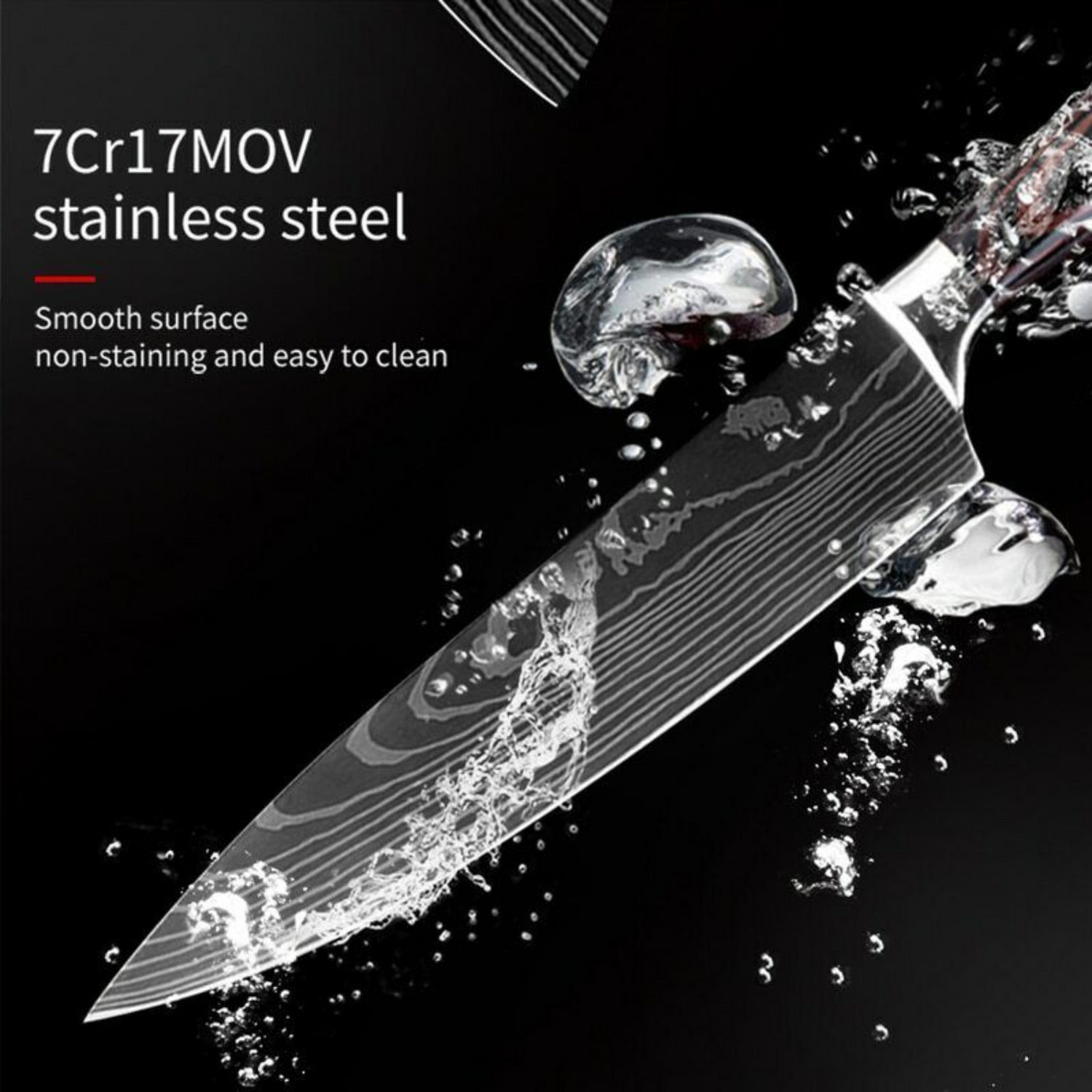 Damascus Pattern Kitchen Knife 10-Piece Set