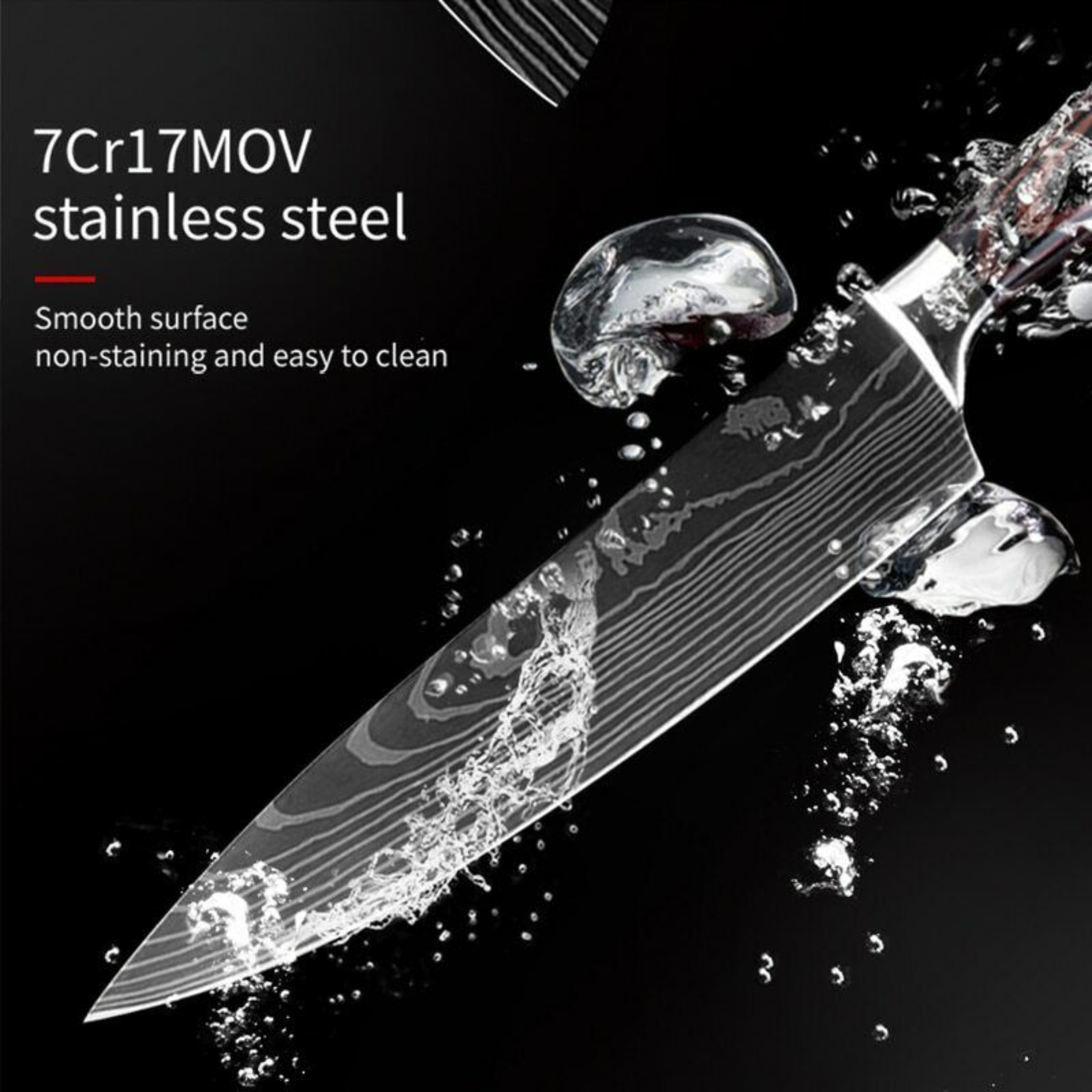 Damascus Pattern Kitchen Knife 10-Piece Set