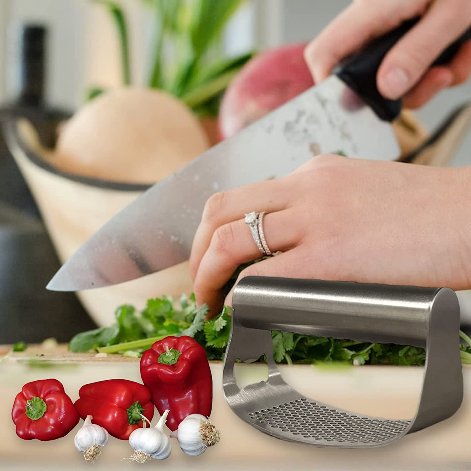 Stainless Steel Garlic Rocker/Mincer