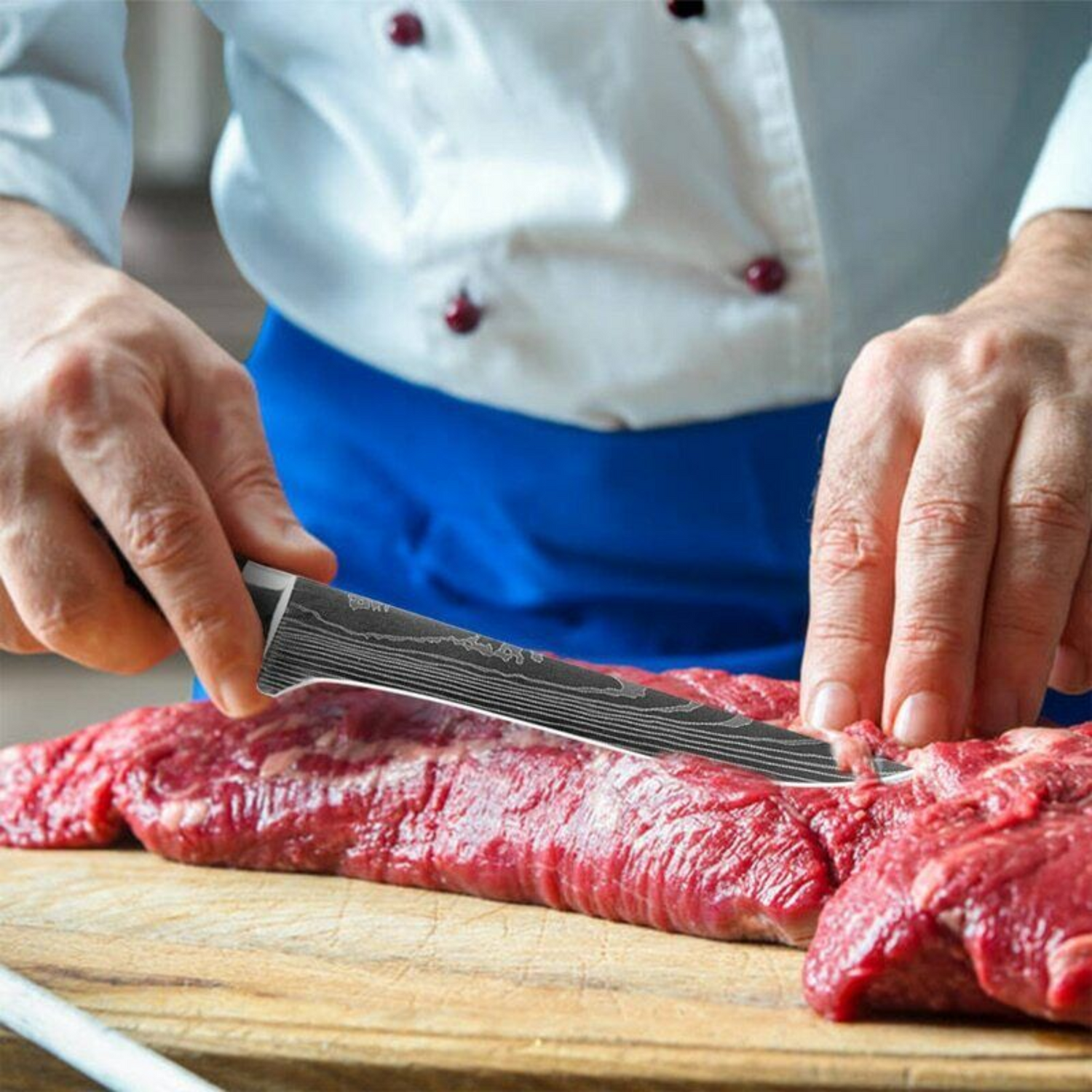Damascus Pattern Kitchen Knife 10-Piece Set