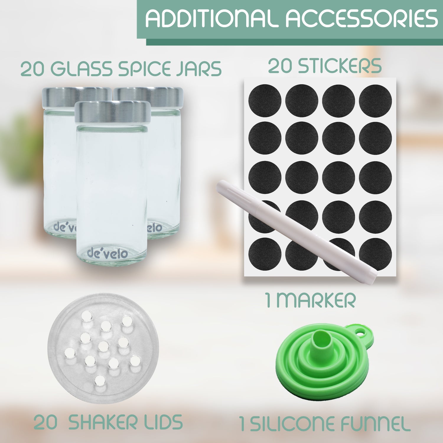 Square Revolving Spice Rack With 20 Jars.