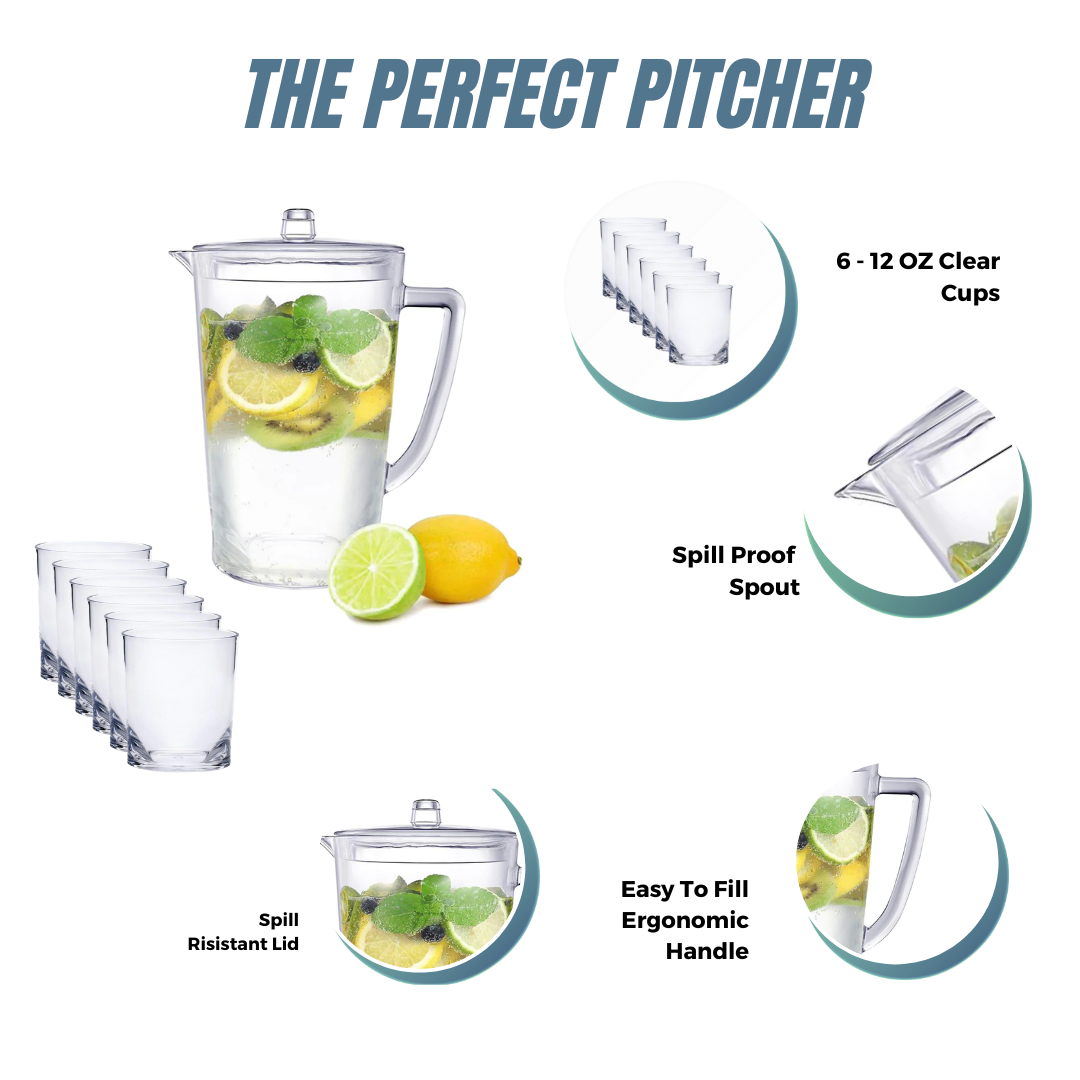 7-Piece Acrylic Water Pitcher and Tumbler Set