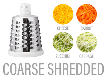 Rotary Cheese Grater with Suction-Cup Base and 3 Interchangeable Blades