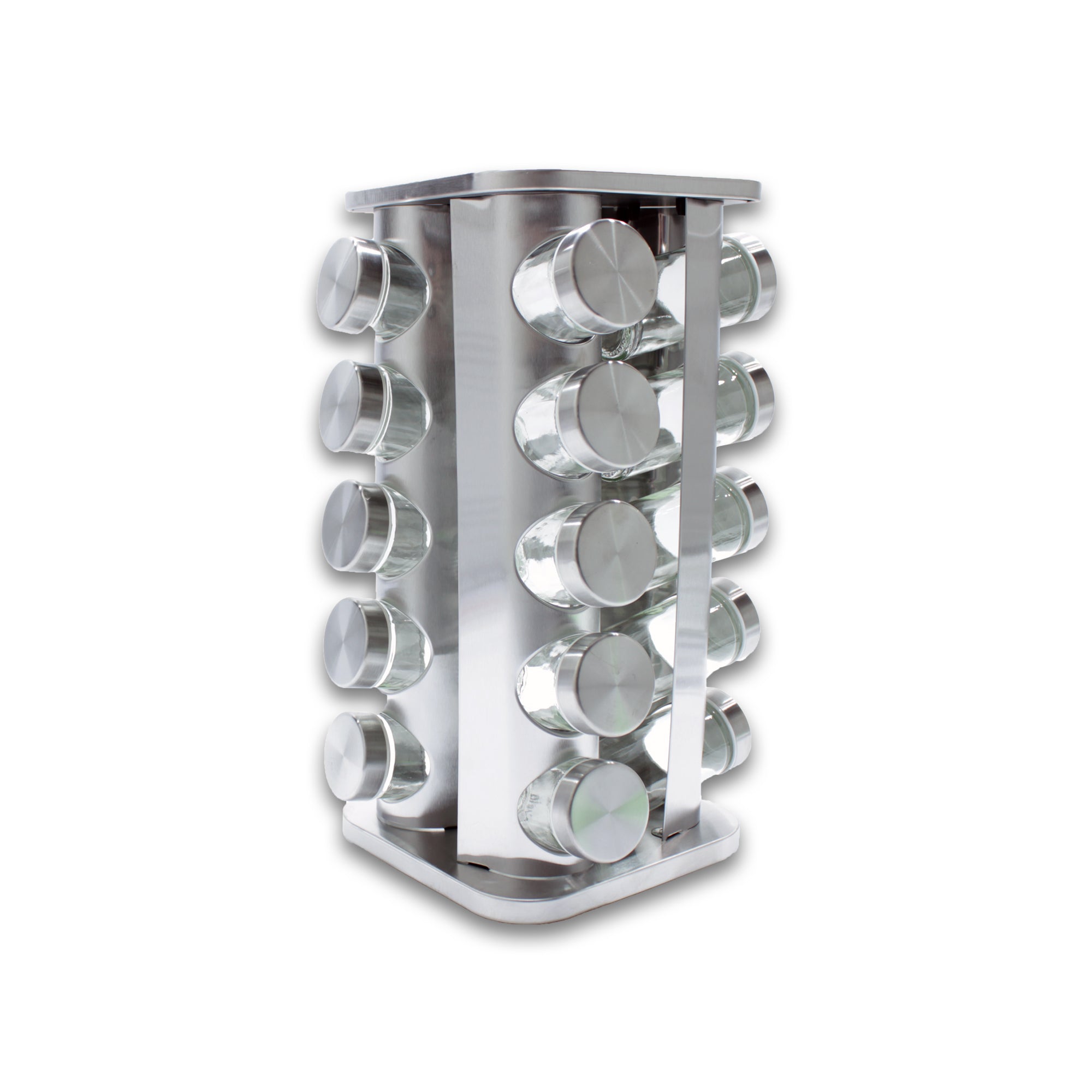 Square Revolving Spice Rack With 20 Jars.