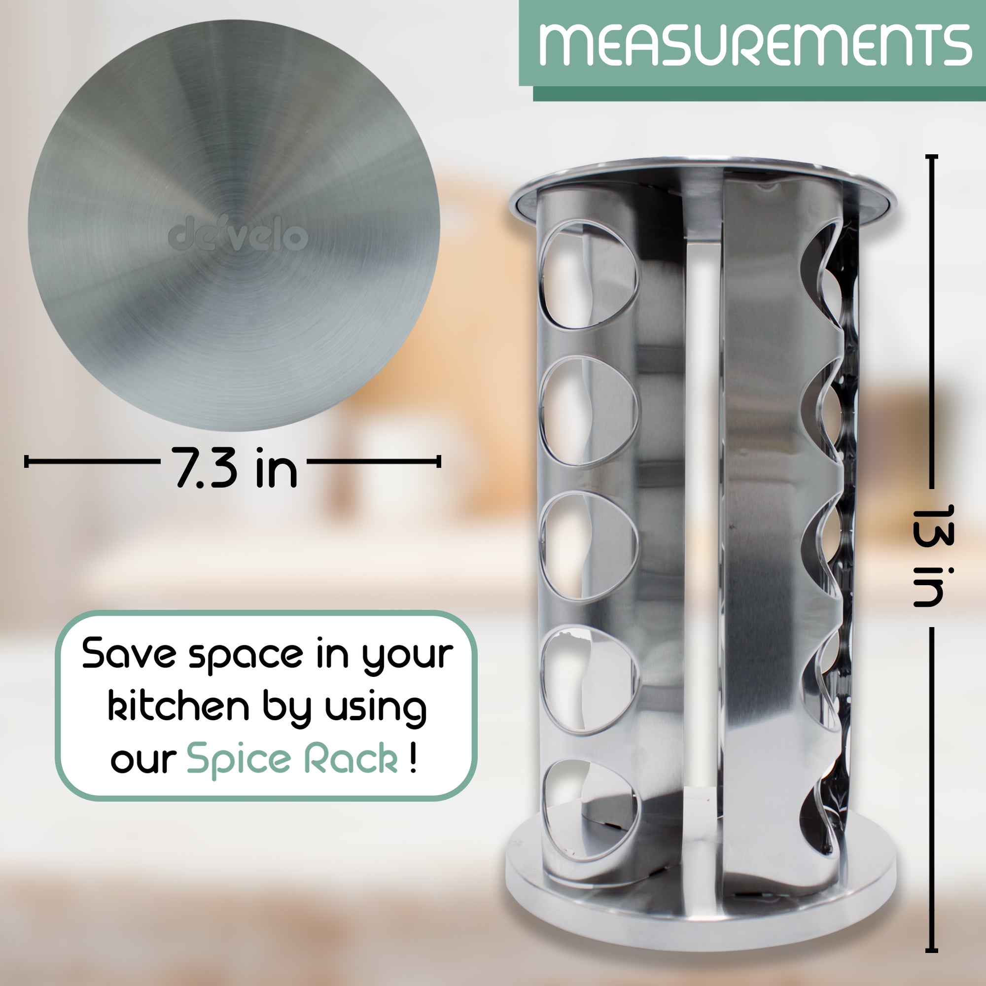 Round Revolving Spice Rack with 20 Jars.