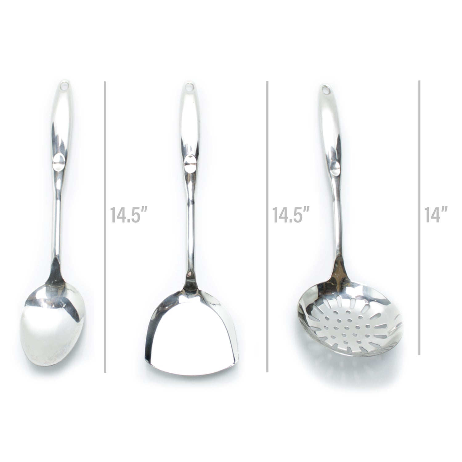 7-Piece Chrome Silver Kitchen Utensil Set, SS201