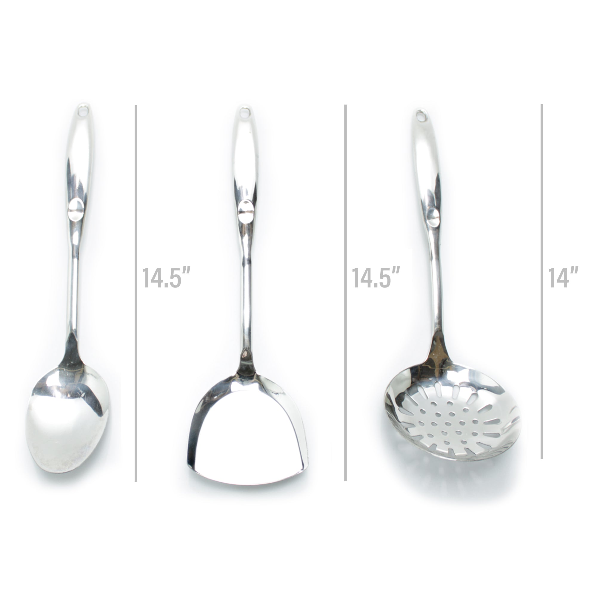 7-Piece Chrome Silver Kitchen Utensil Set, SS201