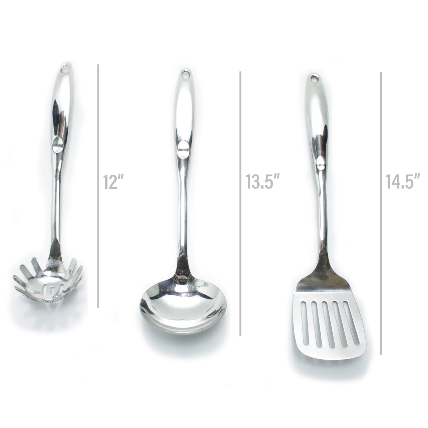 7-Piece Chrome Silver Kitchen Utensil Set, SS201