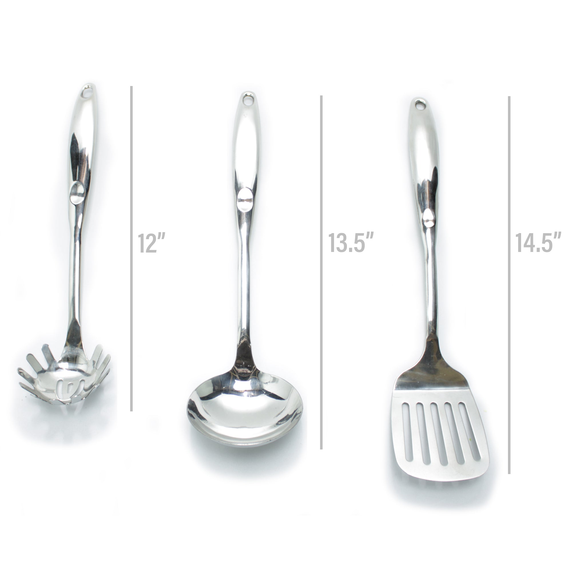 7-Piece Chrome Silver Kitchen Utensil Set, SS201