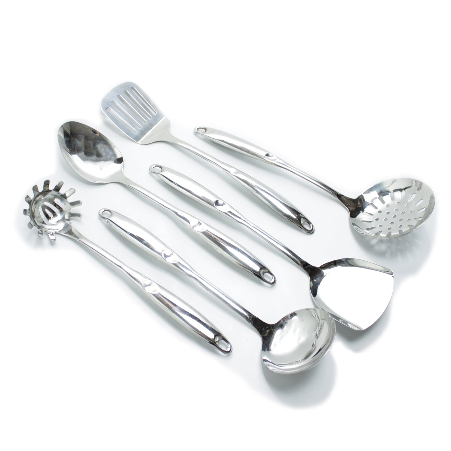 7-Piece Chrome Silver Kitchen Utensil Set, SS201