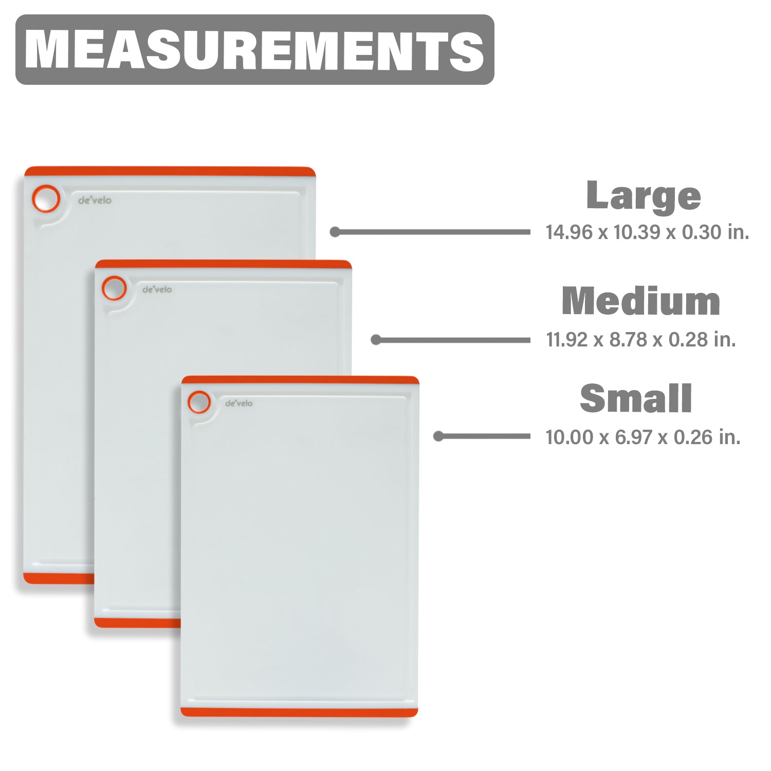 3-Piece Plastic Utility Non-Slip Cutting Board Set
