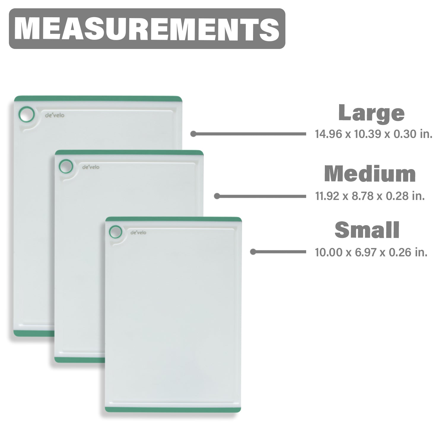 3-Piece Plastic Utility Non-Slip Cutting Board Set