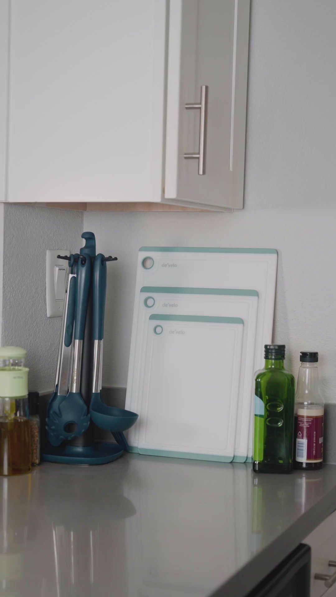 3-Piece Plastic Utility Non-Slip Cutting Board Set