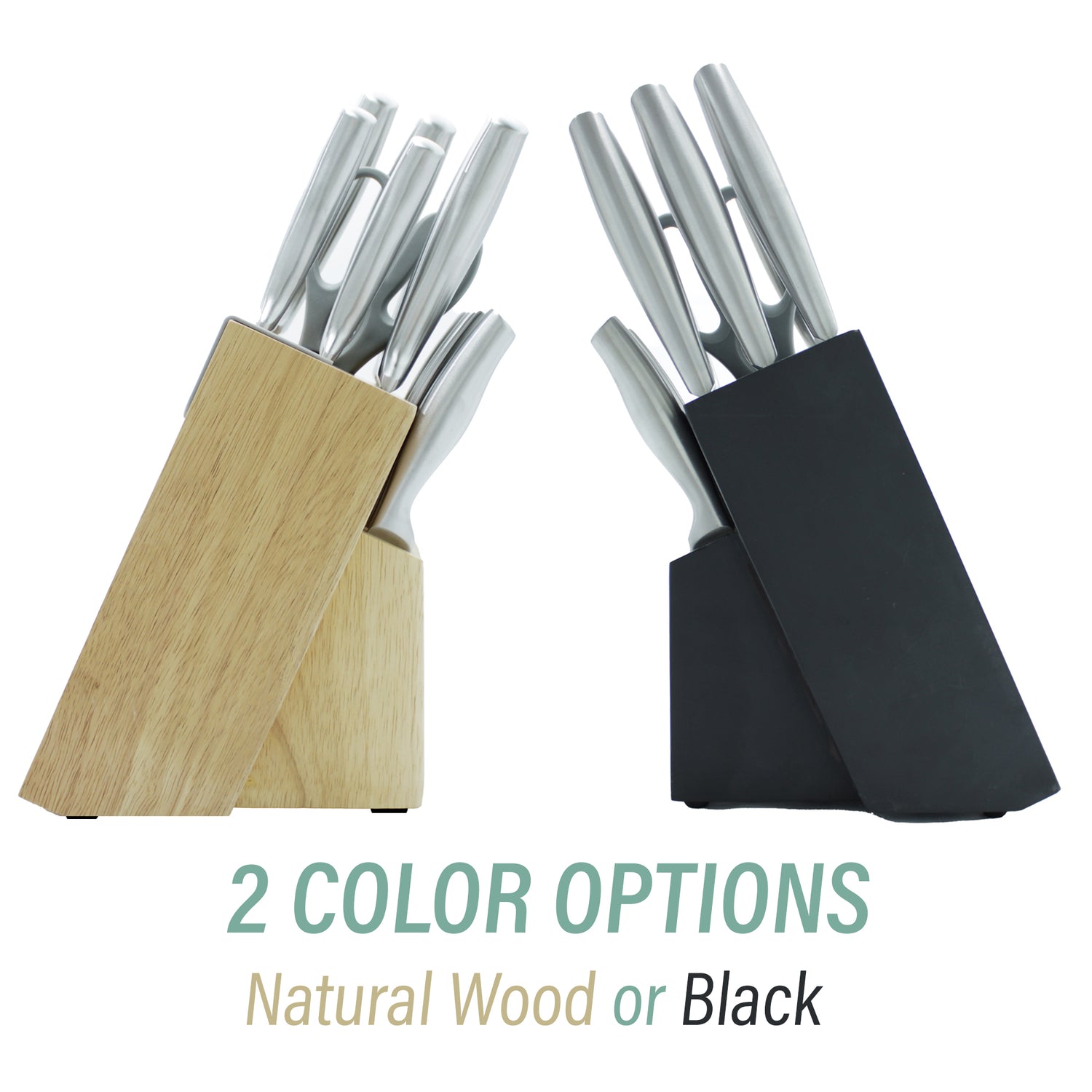 Elegant 15 Piece Kitchen Knife Set with Integrated Sharpener