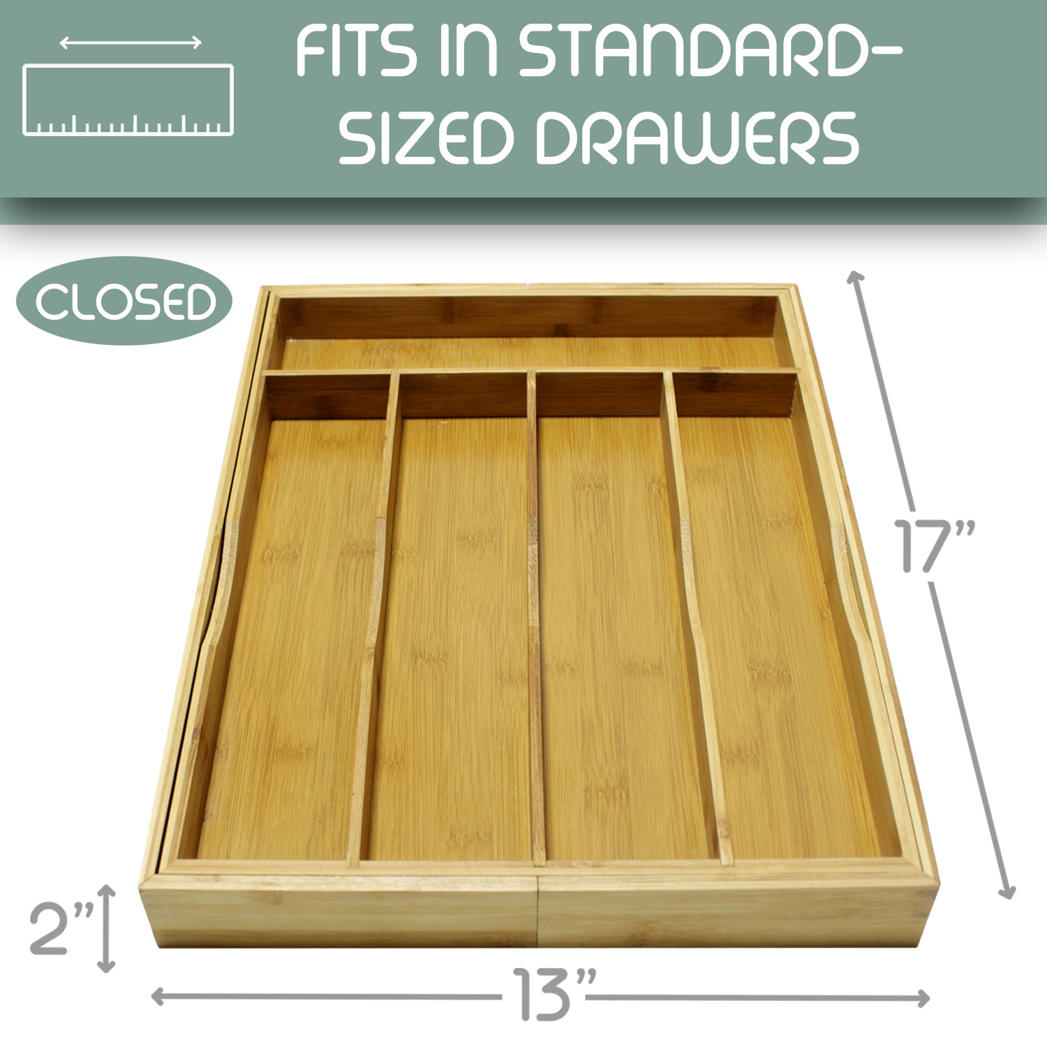 Adjustable Bamboo Kitchen Drawer Organizer