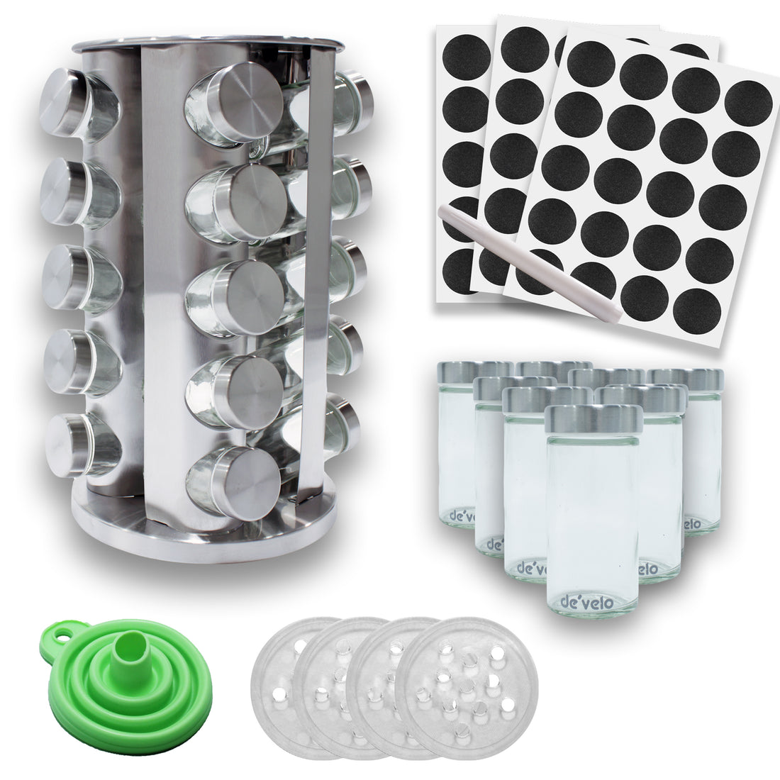 Round Revolving Spice Rack with 20 Jars.