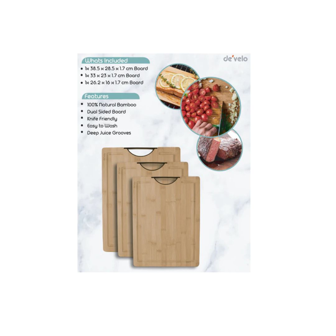 Bamboo Cutting Board 3 Piece Set