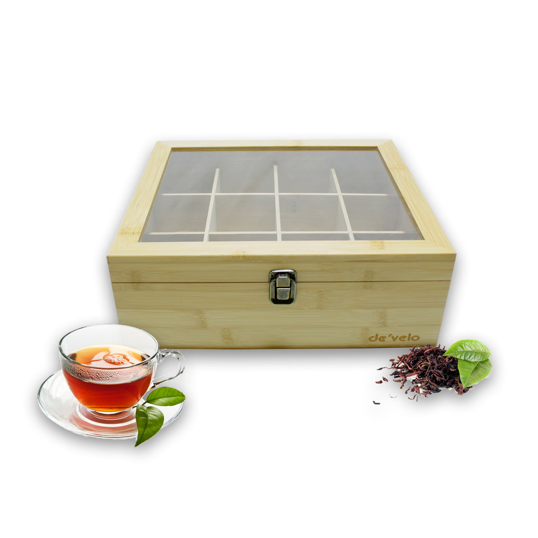 4 Segs Bamboo Tea Box Organizer to Keep Teabag Fresh - China Tea Bag Box  and Tea Chest price