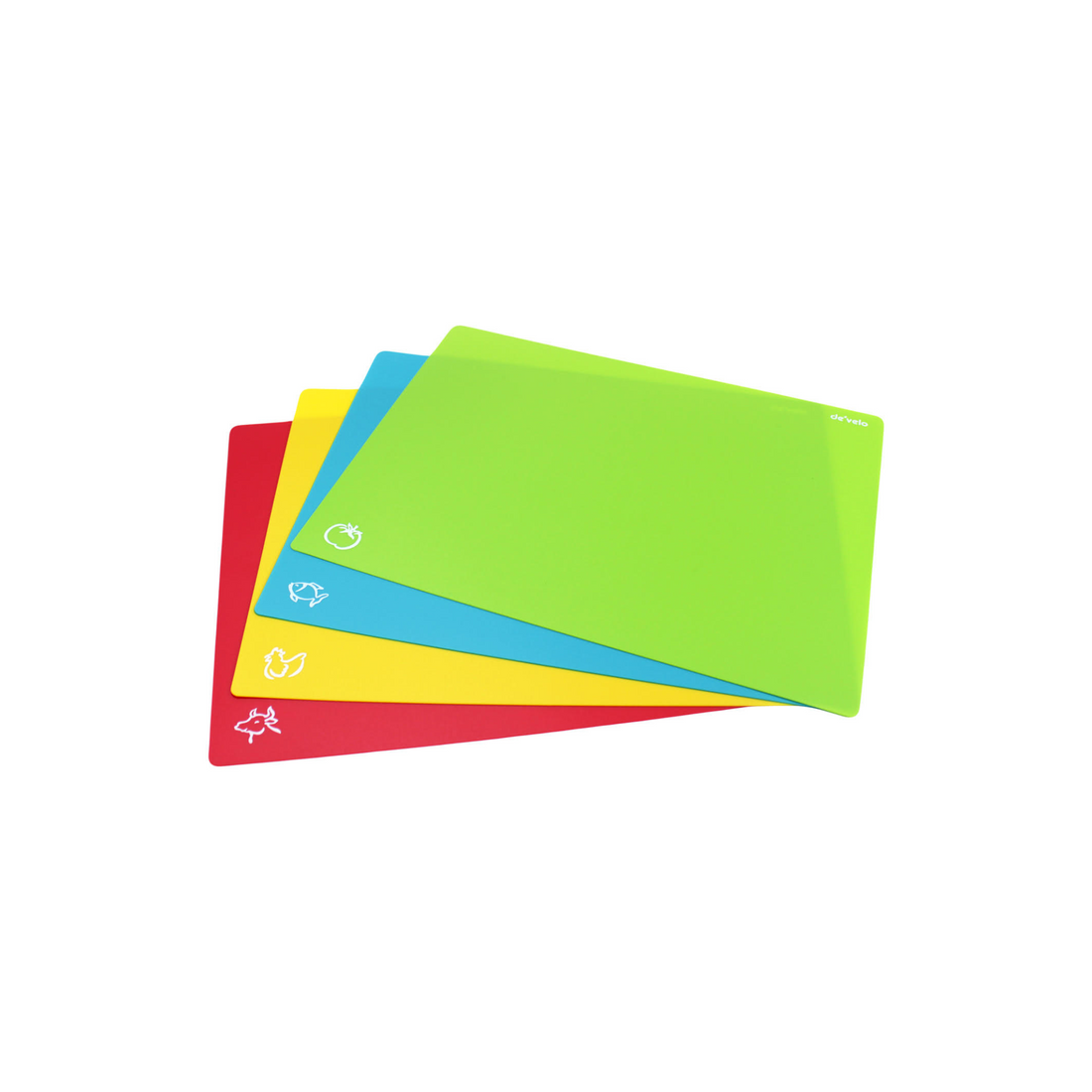 4-Piece Flexible Plastic Cutting Board Mats Set, Colored Mats