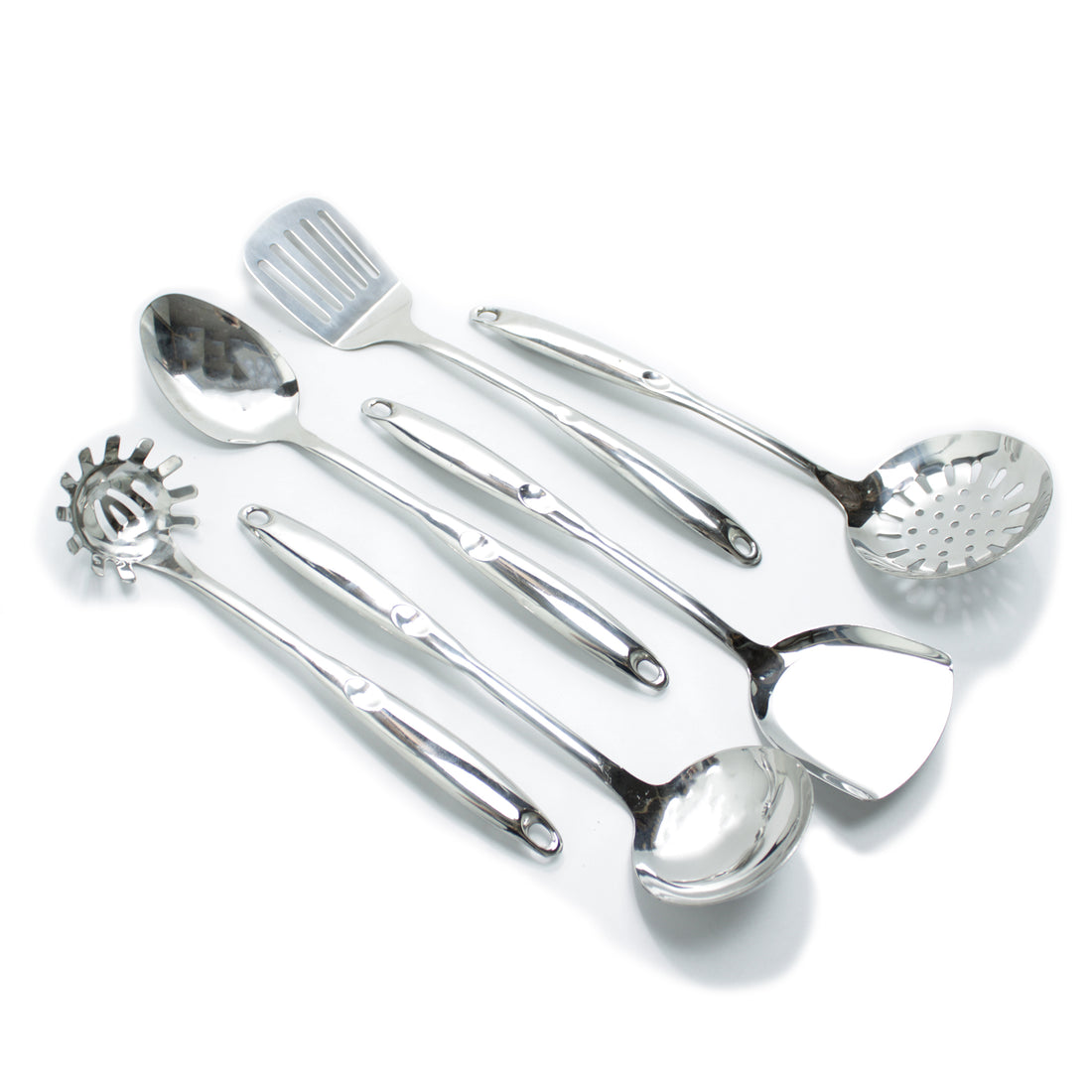 7-Piece Chrome Silver Kitchen Utensil Set, SS201