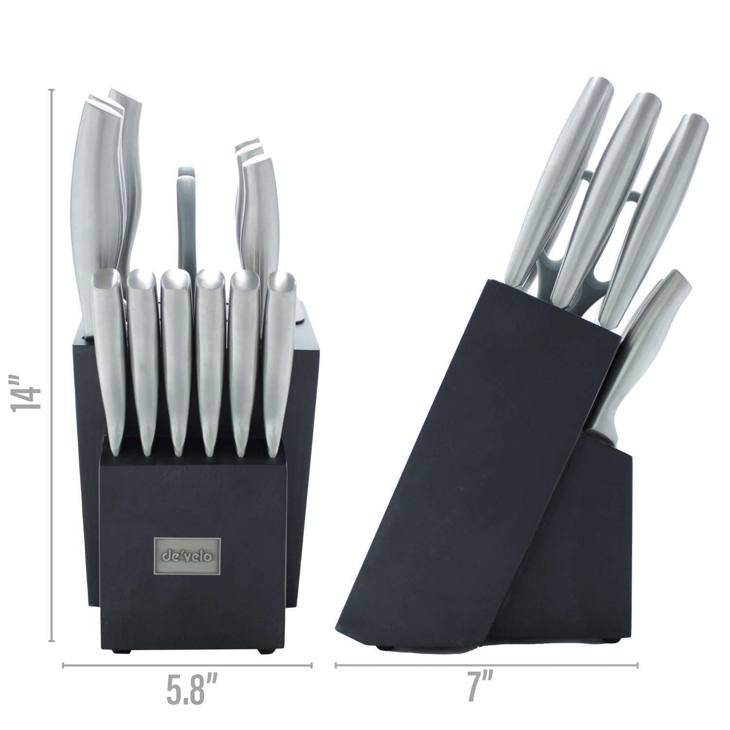 AMEGAT 15-Piece Knife Set with Built-in Sharpener and Carving Fork, Ultra  Sharp Knife Block Set with Full Tang Design & Wooden Handle, High Carbon