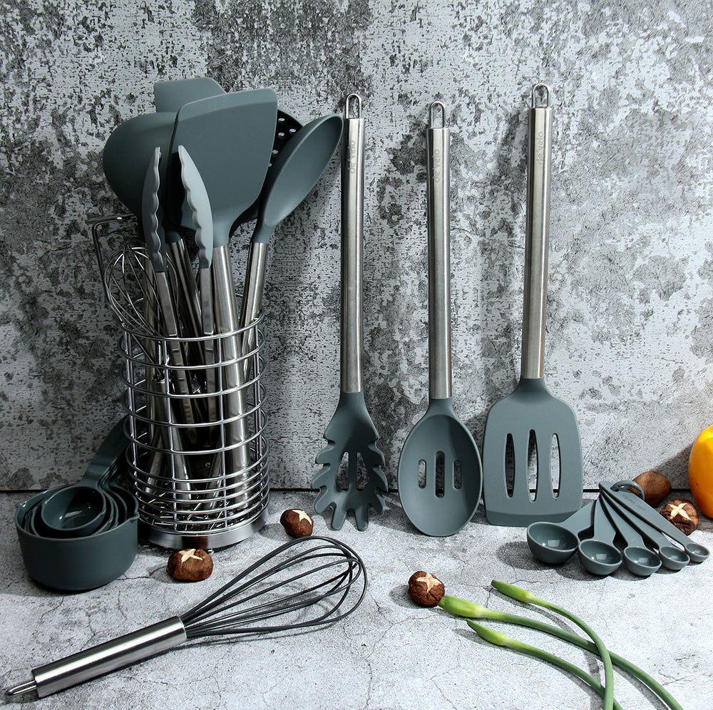 Season and Stir™ Grey Silicone Kitchen Utensils - Set of 11